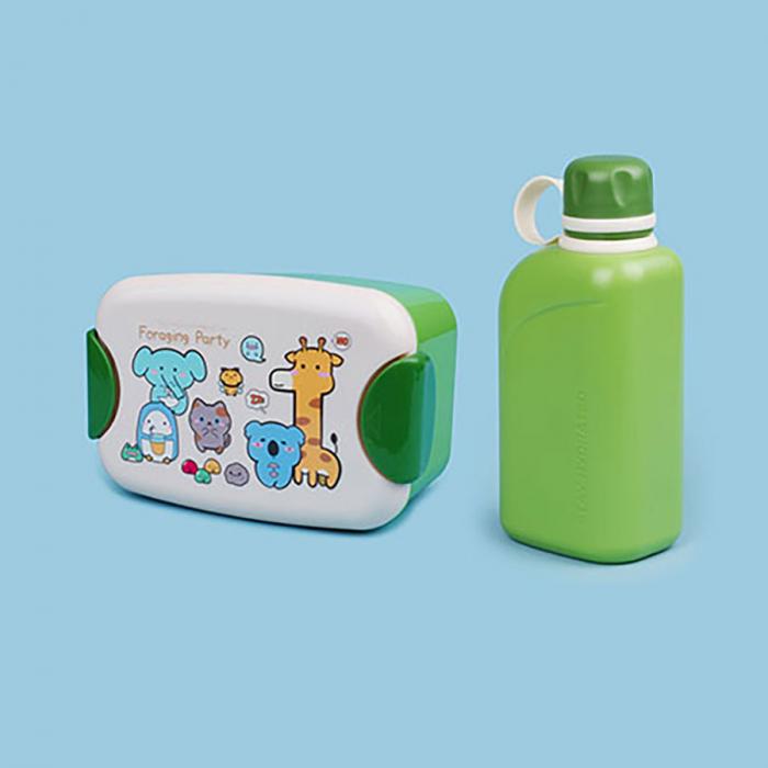 尚趣迷你耳朵飯盒(900ml)(含格子)+方形運動